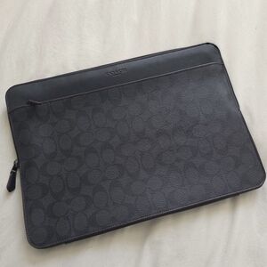 Coach Signature Black Laptop Folio